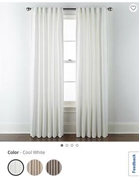 Linden Street Gwen basketweave rod pocket back-tab curtain panel set of 2.